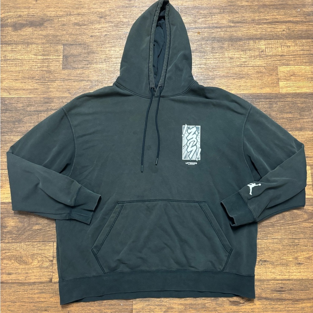Jordan Black Hoodie with Abstract Graphic